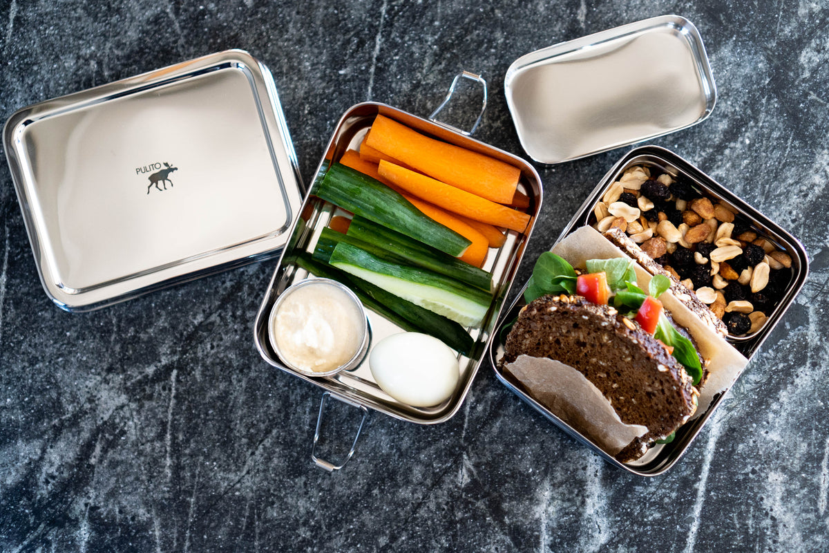 Stålmadkasse med dipbox og snackbox